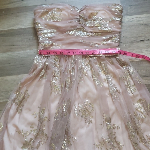 tulle mini dress with gold print details. - Picture 13 of 14